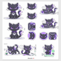 Adesivos de Mascote de Gato