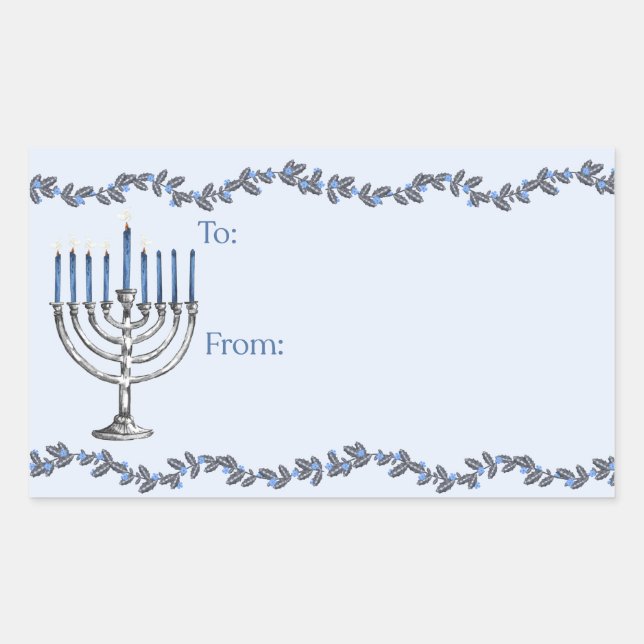 Adesivos de Menorás de Hanukkah (Frente)