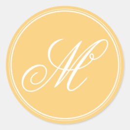 Adesivos de Monograma Amarelo de Mostarda