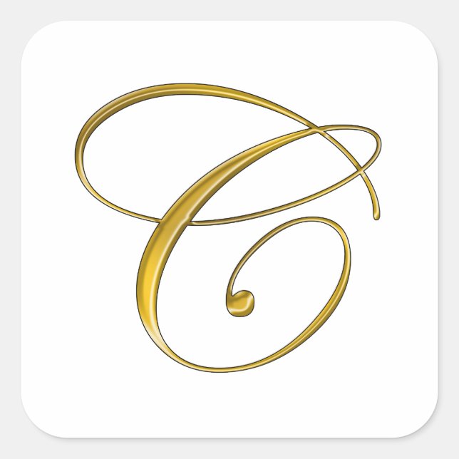 Adesivos de Monograma Dourado C (Frente)