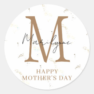 Adesivos de Monograma Moderno do Dia das Mães