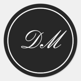 Adesivos de Monograma Personalizados Preto Branco