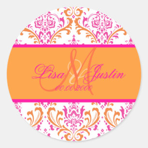 Adesivos de monograma PixDezines Rossi Damask