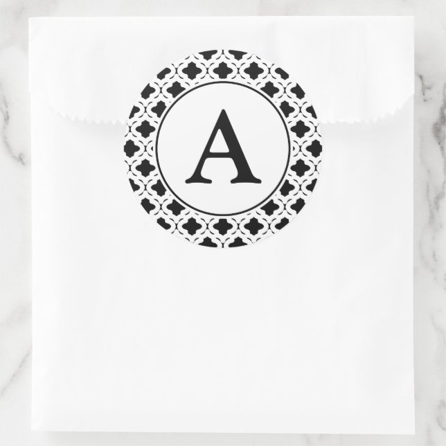 Adesivos de Monograma Preto e Branco (Bolsa)