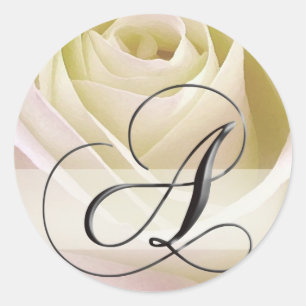 Adesivos de Monograma Rosa Branca de Noiva - Inici