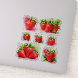 Adesivos de Morango Fofos – Fruta Doce e Suculenta