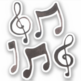 Adesivos de Música de Tinta Preta
