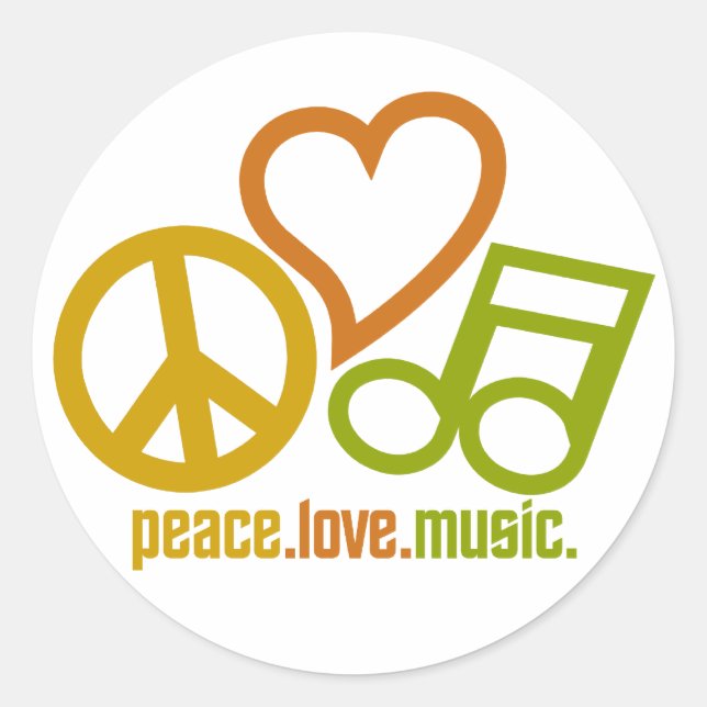 Adesivos de Música Peace Love (Frente)