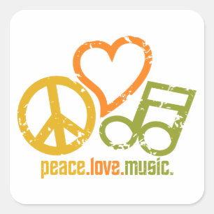 Adesivos de Música Peace Love