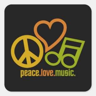 Adesivos de Música Peace Love