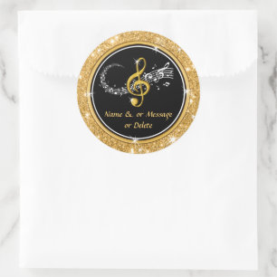 Adesivos de música personalizados para favores, e