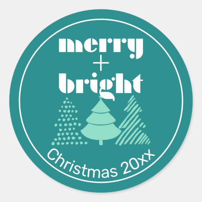 Adesivos de Natal Alegre e Brilhante (Frente)