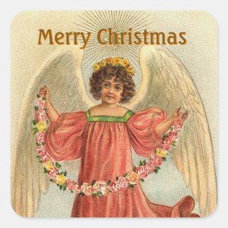 Adesivos de Natal com Anjo Vintage