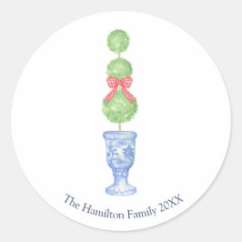 Adesivos de Natal com Arte Topiária e Chinoiserie