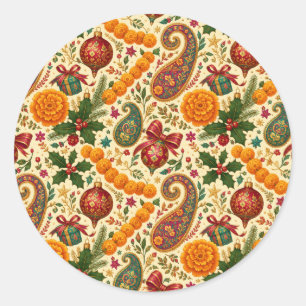 Adesivos de Natal com Paisley e Marigold