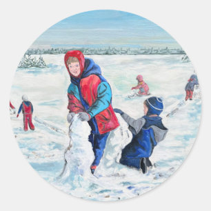 Adesivos de Natal das Crianças da Neve