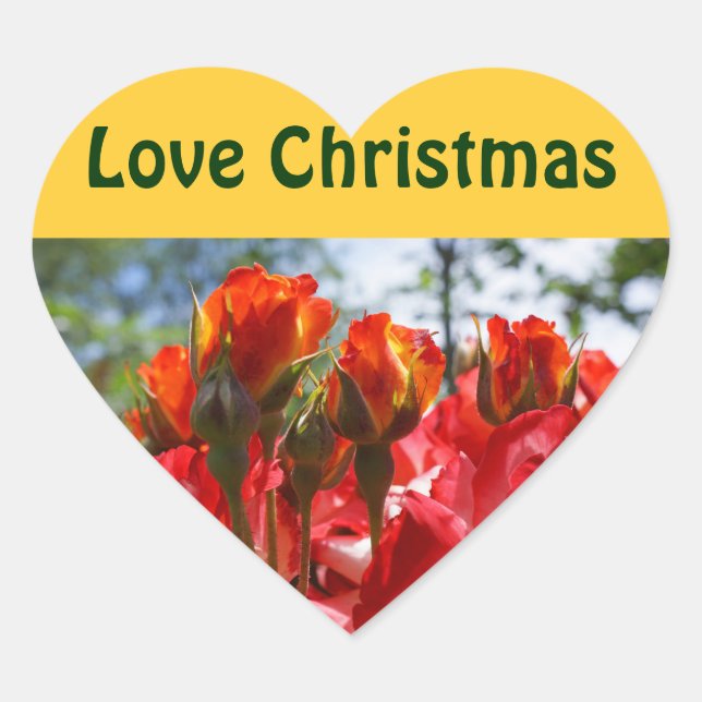 Adesivos de Natal de amor selos ROSAS Vermelhas Fl (Frente)