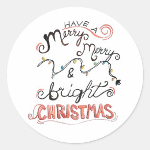 Adesivos de Natal de Arte Esboço Alegre