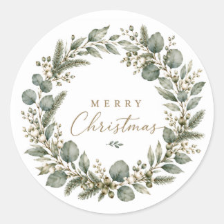 Adesivos de Natal de Eucalipto Botânico Elegante