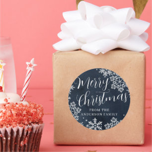 Adesivos de Natal de Floco de Neve Personalizados 