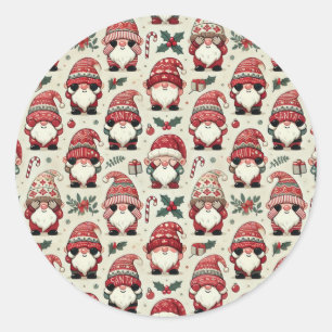 Adesivos de Natal de Gnome Ilustrado Sem Espiar