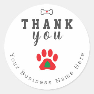 Adesivos de Natal de Pata de Cachorro de Agradecim