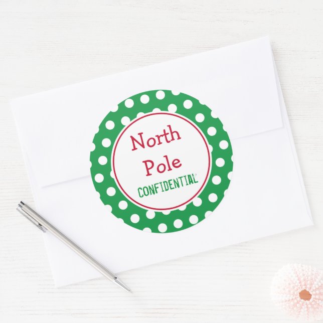Adesivos de Natal do Polo Norte Verde (Envelope)