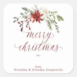 Adesivos de Natal Elegantes para Presentes Aquarel