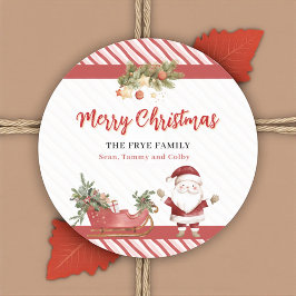 Adesivos de Natal Feliz Papai Noel Trenó Etiquetas
