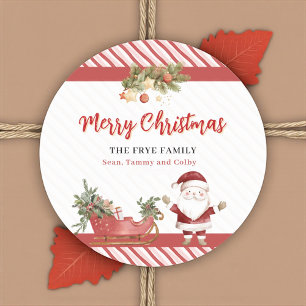 Adesivos de Natal Feliz Papai Noel Trenó Etiquetas