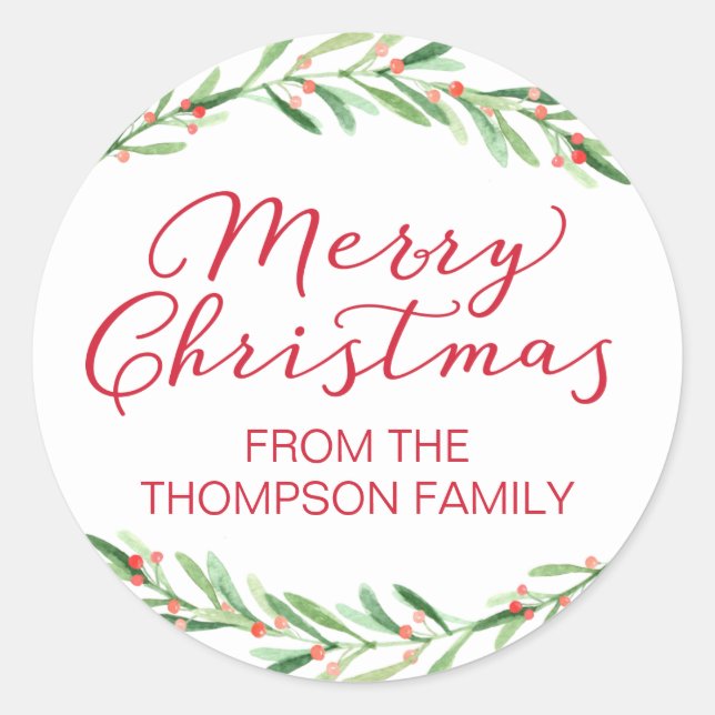 Adesivos de Natal Galho Verde e Vermelho (Frente)