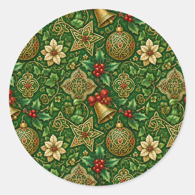 Adesivos de Natal Irlandeses Celtic Knotwork (Frente)