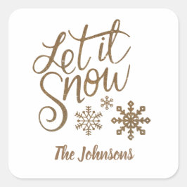 Adesivos de Natal Personalizados de Papel Let it S