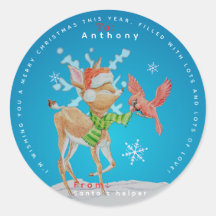 Adesivos de Natal Personalizados para Crianças
