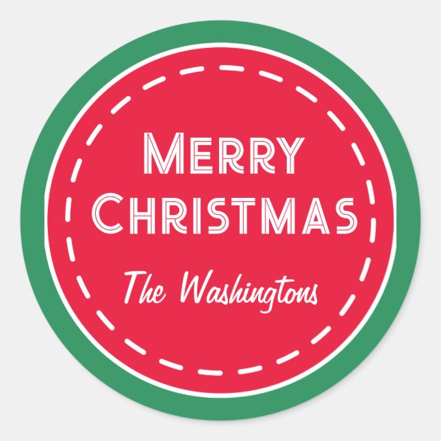 Adesivos de Natal Personalizados Retrô (Frente)
