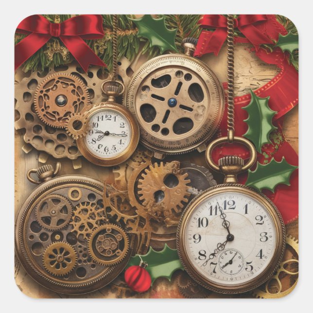 Adesivos de Natal Steampunk (Frente)