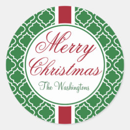 Adesivos de Natal Verde Família Vintage