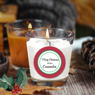 Adesivos de Natal Vermelho Branco Pontos Suíços de