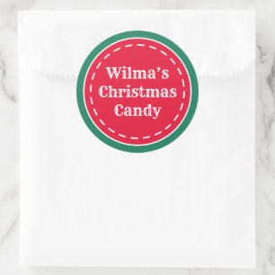 Adesivos de Natal Vermelho Verde Retro Personaliza