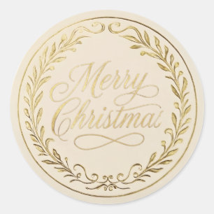 Adesivos de Natal Vintage Personalizados   Dourado