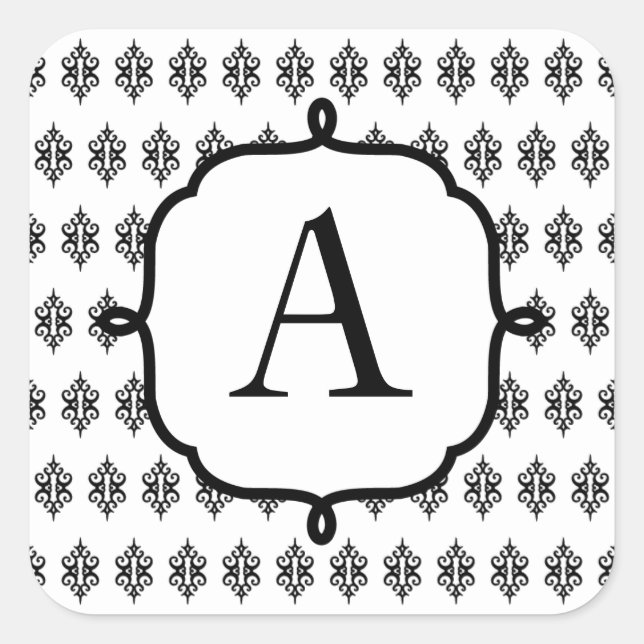Adesivos de Negócios de Noiva com Renda Monograma  (Frente)