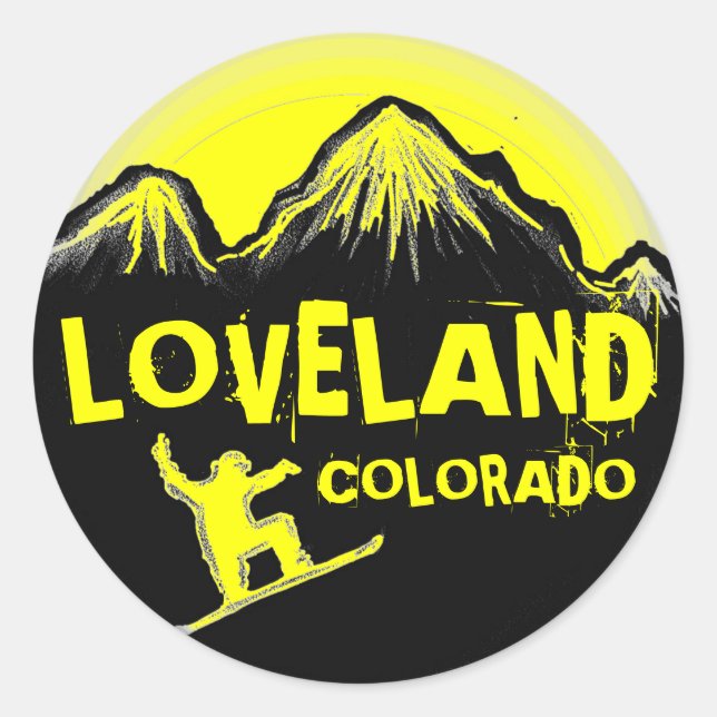 Adesivos de neve amarelas Loveland Colorado (Frente)