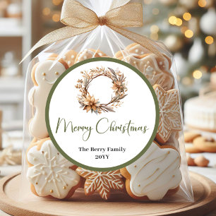 Adesivos de Nome de Natal Neutro em Pastel Macio