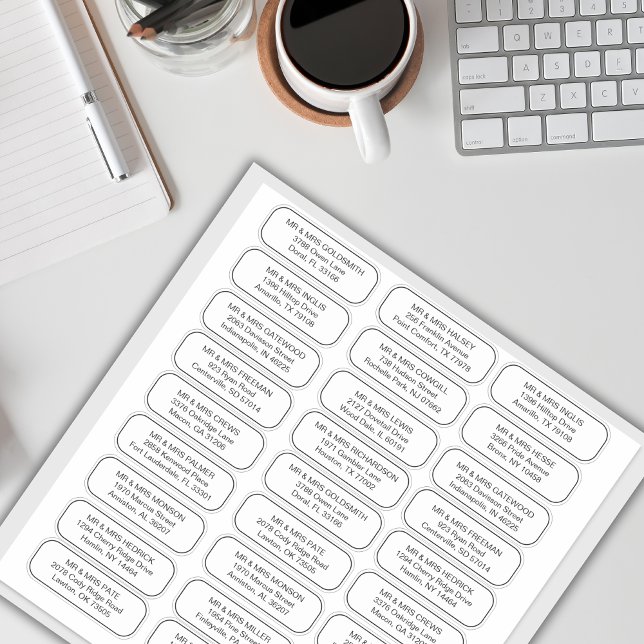 Adesivos de Nome e Endereço do Destinatário Elegan (Criador carregado)