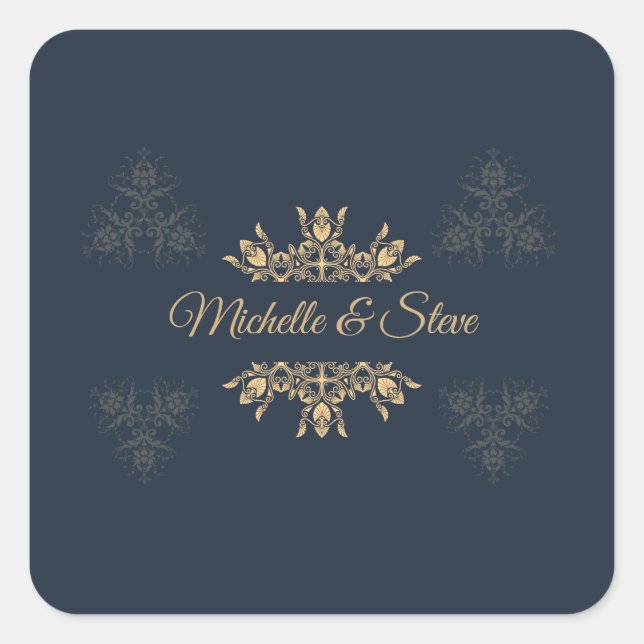 Adesivos de Nome Personalizados em Fio de Ouro Ele (Frente)