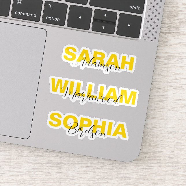 Adesivos de Nome Pessoal Elegantes em Ouro Etiquet (Detalhe)