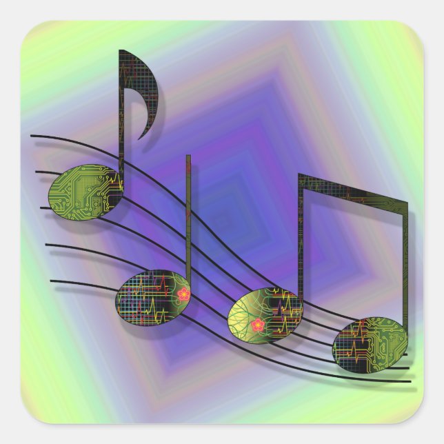 Adesivos de Notas de Dubstep (Frente)