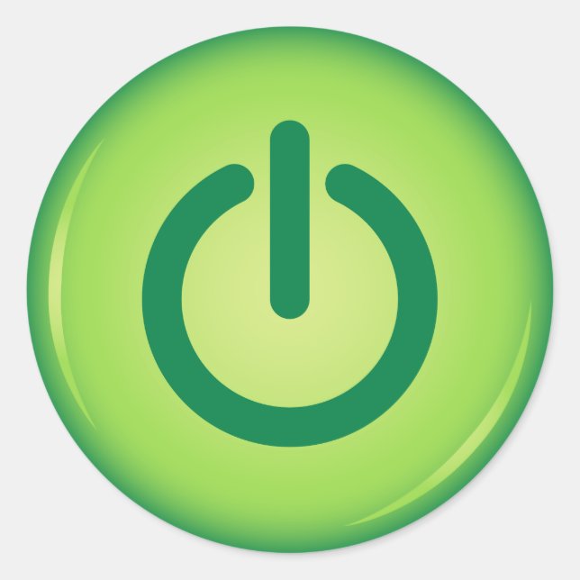 Adesivos de novidade do botão liga/desliga verdes (Frente)