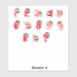 Adesivos de Número de Abraço de Ouriço | Letra de 