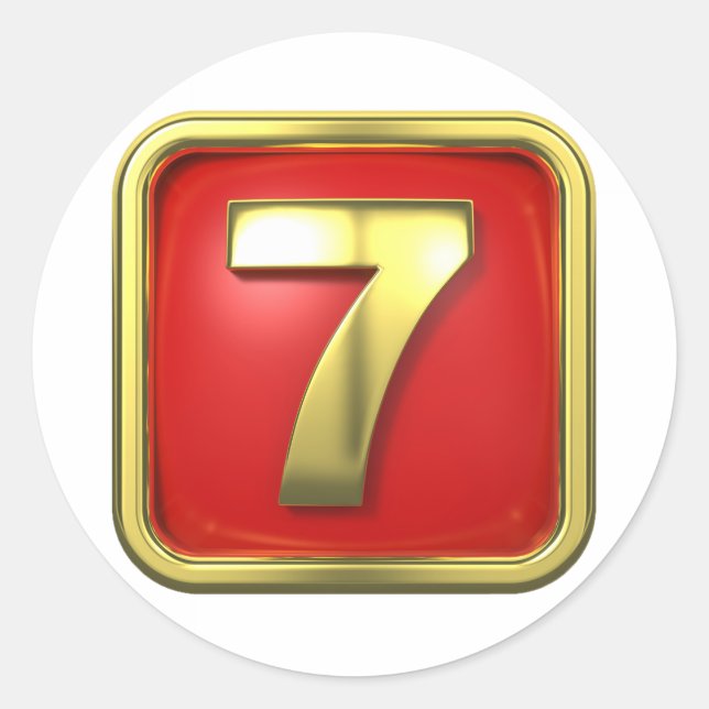 Adesivos de Número Sete Dourado (Frente)